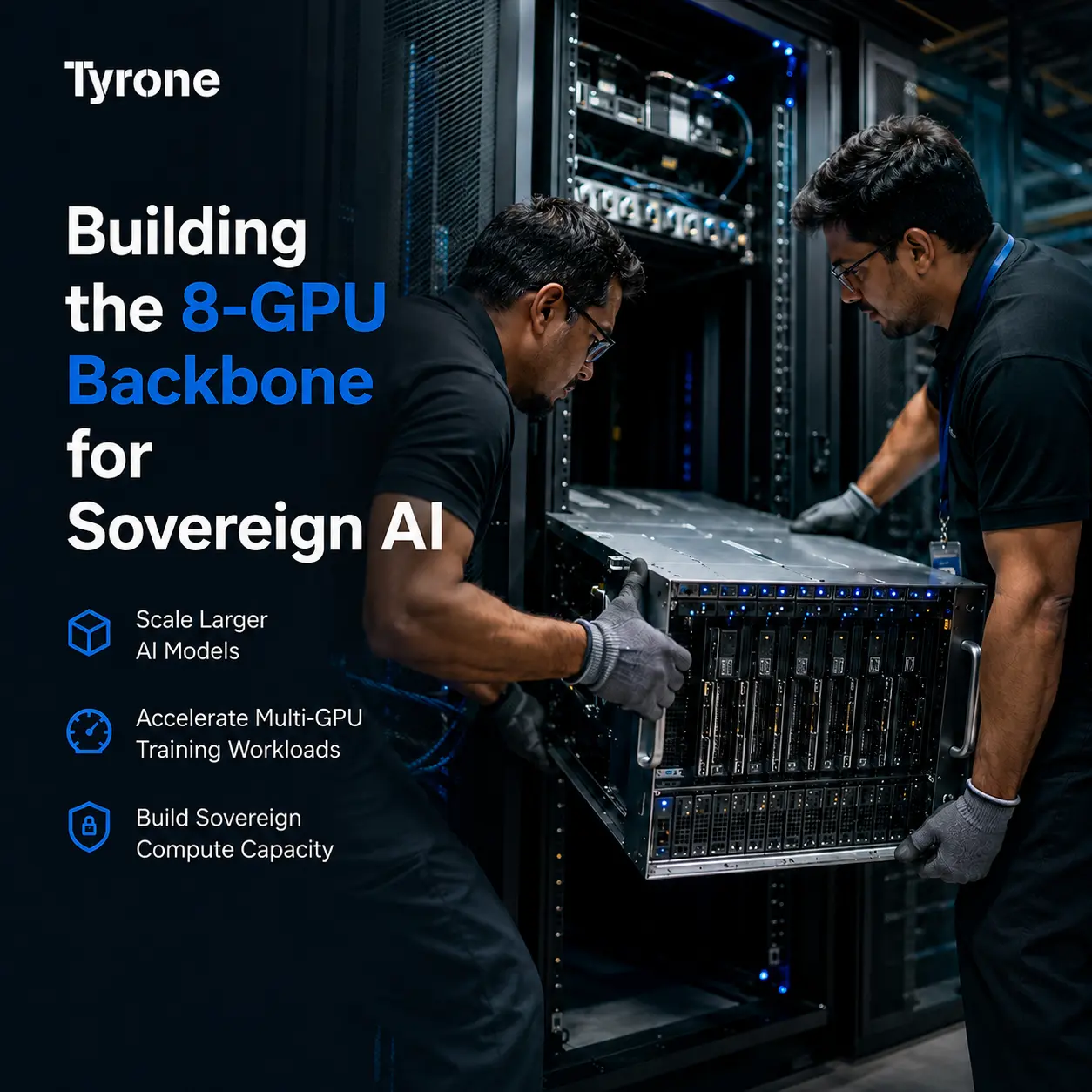 8-GPU AI training infrastructure backbone for Sovereign AI in India